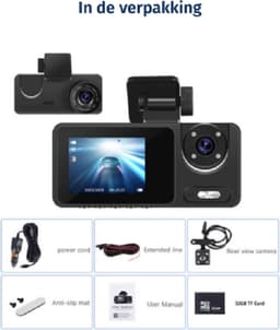 Black Box Dual Dashcam 2.0 inch IPS HD display Night Vision/G-Sensor/Doorloop/Park Modus/TF Card — thumbnail 5