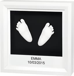 Fotolijst Incl. Gipsafdruk Set Om Zelf Te Maken, Eenvoudig En Hardt Snel Uit, Voor Handafdruk En Voetafdruk Van Uw Baby, Vensterbeeldframe, Grijs — thumbnail 2