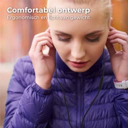 Nuvance Oortjes met Draad - 3.5mm Jack Aansluiting - Oordopjes met Draad - In-Ear Oortjes met Draad en Microfoon - Zwart — thumbnail 4