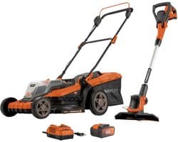 Powerplus Dual Power accu grasmaaier en grastrimmer POWDPG75622 - grasmaaier met 2* 20 V en 420 mm Ø en Grastrimmer met 240 mm Ø, Tuingereedschap
