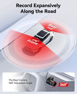 DiverseGoods 4K Dashcam Autocamera met WiFi en GPS Autocamera, Dash CAM 3.18" IPS Scherm, 170° Groothoek, Nachtzicht, Loop Recording, G-sensor, Parkeermonitor, 256GB MAX — thumbnail 3