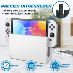 Screenprotector geschikt voor Nintendo Switch OLED - Tempered Glass - 2 stuks - Transparant — thumbnail 4