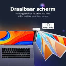 Govati Portable Monitor - 14.1 inch - Full HD 1080 P - Extra Scherm Laptop - Draagbaar Monitor - Plug & Play - Grijs - Blauwe Licht — thumbnail 4