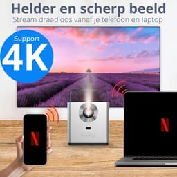 Earkings Beamer Projector 4K Support - Mini Beamer Projector met Android Apps - Draagbare Beamer - Grijs — thumbnail 5