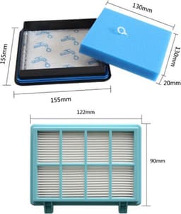 Filter set geschikt voor Philips PowerPro Compact - Power Pro Active - City filterset FC8010/02 FC8010/01 HEPA allergie — thumbnail 1