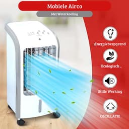 Luxe Mobiele Airco zonder Afvoer – 2 in 1 Design – Luchtkoeler – Verdamping – Extra Duurzaam – Voor Slaapkamer, Kantoor, Woonkamer – 80W — thumbnail 2