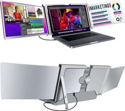 E3MAX Portable Monitor Pro Ultra (2024) - Tri-screen - Monitoren - One Cable Connection - Triple screen - Monitor - Windows/MacOS - 2x 15 Inch Full HD - Laptop Scherm Uitbreider Laptopscherm: 15" - 17.3" — thumbnail 4