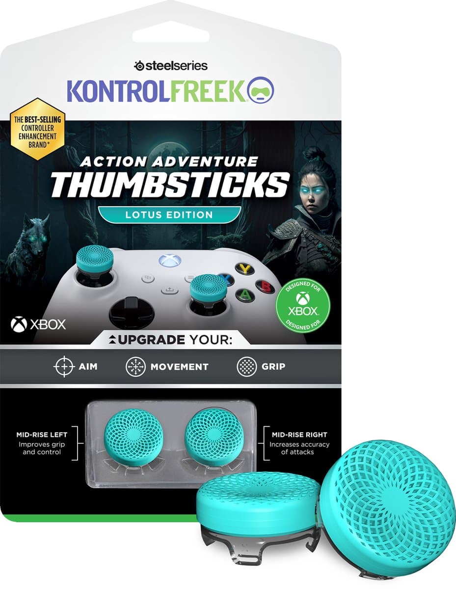KontrolFreek Action Lotus Thumbsticks - Teal Clear - (Xbox) — afbeelding 1