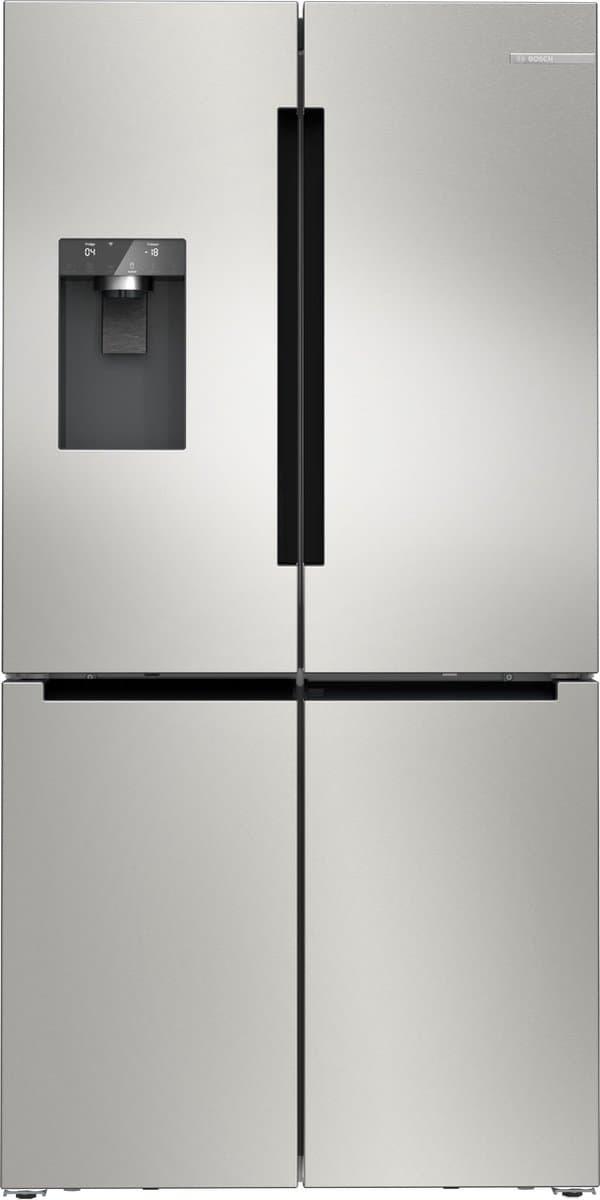 Bosch KFD96APEA - Serie 6 - Amerikaanse koelkast - French door - No Frost - nooit meer ontdooien - IJs- en waterdispenser met vaste wateraansluiting - VitaFresh XXL 0°C: houd etenswaren langer vers met extra ruime vershoudlades - RVS — afbeelding 1