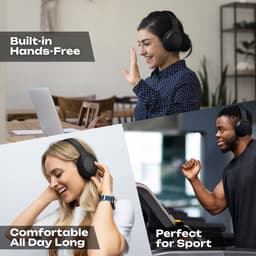 PowerLocus Boom - Koptelefoon Bluetooth - 60 uur batterijduur – Over Ear Koptelefoon Draadloos – 4 EQ-modi - Met Microfoon - Zwart — thumbnail 4