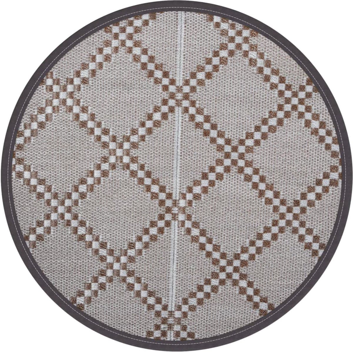 vidaXL - Buitenkleed - ARAKIL - Ø - 120 - cm - polypropeen - bruin — afbeelding 1