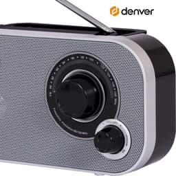 Denver FM Radio Retro - Noodradio / Noodpakket - Werkt op batterij of netstroom - Keukenradio - Draagbare Radio - TR51 - Grijs — thumbnail 2