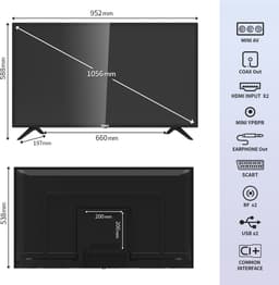 ANTTEQ AB42D1-televisie 42 inch (TV 106 cm)-Dolby Audio, LED, HDMI, mediaspeler via USB, digitale audio-uitgang, triple tuner DVB-C/T2/S2, CI+, inclusief hotelmodus — thumbnail 3