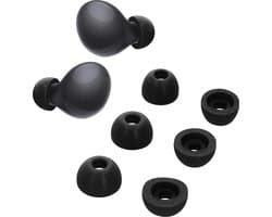 kwmobile 6x cover voor oordopjes - geschikt voor Samsung Galaxy Buds 2 - Van memory foam in zwart - Maat S, M en L