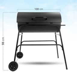 MaxxGarden Houtskoolbarbecue - Cilindervormige Barbecue - 90x90 cm - Zwart — thumbnail 5