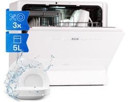Klarstein Vaatwasser Mini voor 5 Couvert, Stille Kleine Vaatwasser met 7 Programma’s, Kleine Tafelvaatwasser voor Thuis, Kantoor en Camping, Mini Vaatwasser met Wateraansluiting - Vaatwasmachine Afwasmachine Mini-Vaatwasser - 8L - Touch Vrijstaand