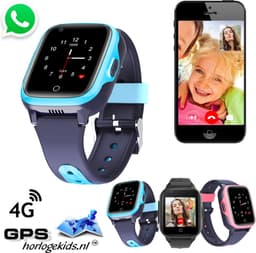 GPSHorlogeKids - GPS horloge kind – smartwatch kinderen – WhatsApp – 4G videobellen – spatwaterdicht – GPS tracker – SOS alarm – incl. simkaart en online installatie hulp – Fox Blauw — thumbnail 1