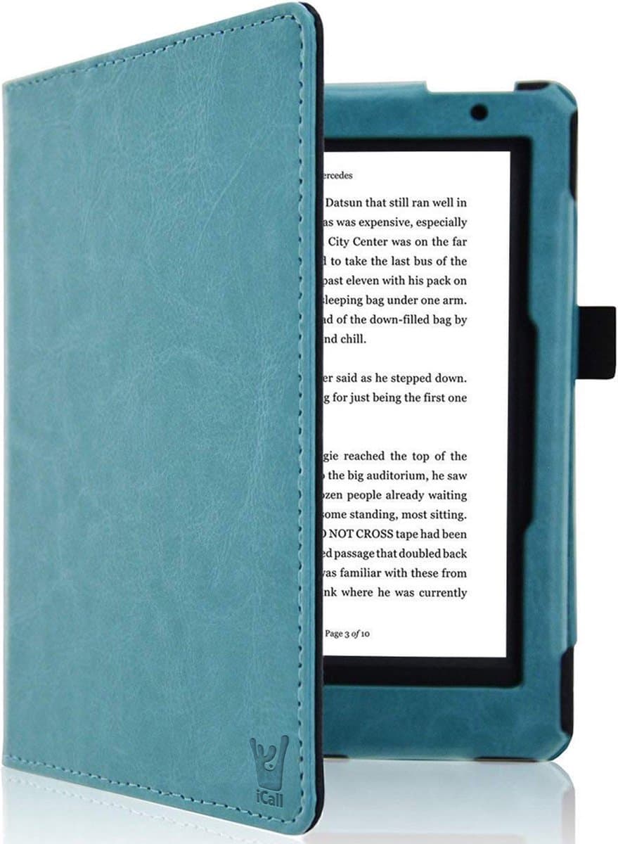 Hoes geschikt voor Kobo Aura Edition 2 - Book Case Premium Sleep Cover Kunstleer Hoesje met Auto/Wake Functie - Blauw — afbeelding 1