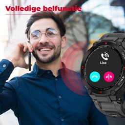 Fance Smartwatch - Zwart - Smartwatch Heren & Dames - HD Touchscreen - Horloge - Stappenteller - Bloeddrukmeter - Saturatiemeter - 45mm — thumbnail 2