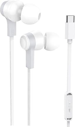 Golden Sound Bedrade oordopjes - Siliconen eartips - Oordopjes met draad en microfoon USB-C aansluiting - Wit — thumbnail 1