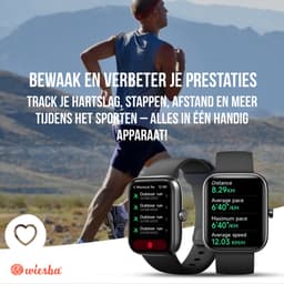 Wiesba Smart WBS25 Pro - Sporthorloge met Hartslagmeter - Bloeddrukmeter - Stappenteller - Sport Horloge - Smart Watch Saturatiemeter - Smartwatch 1.83in - 240 x 284 Resolutie — thumbnail 4