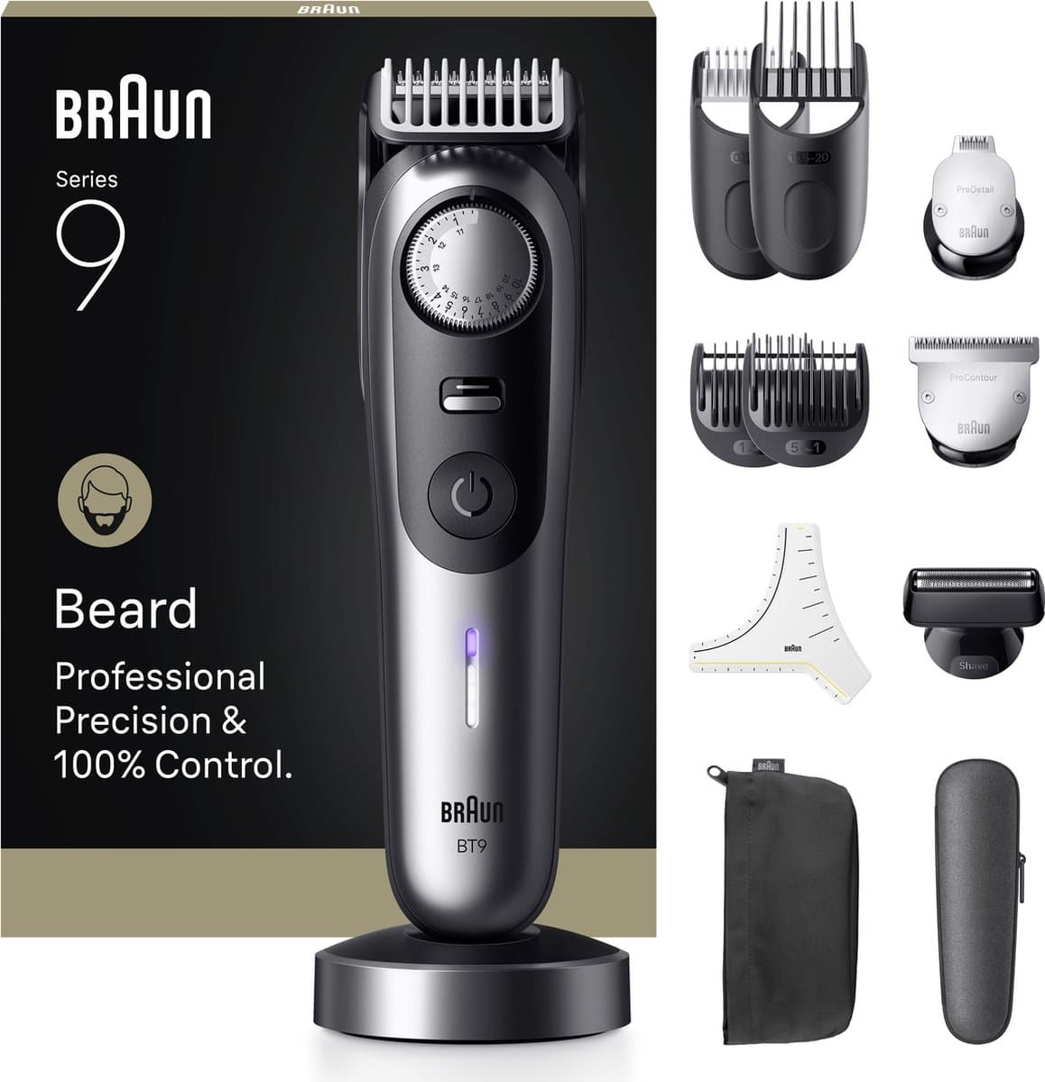 BRAUN Baardtrimmer BT9560 Baardtrimmer Metallic grijs — afbeelding 1