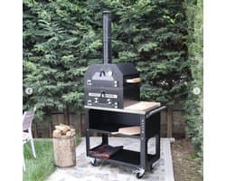 Sabah BBQ1 - Barbecue + pizzaoven en Grill op Wielen met Hittebestendig Glas en Waterdichte Hoes
