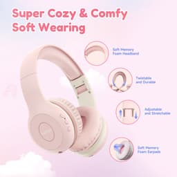 EarFun K2 Kids - Draadloze Kinderkoptelefoon - 85 dB Volumebegrenzing - 40 uur Batterijduur - Bluetooth - Opvouwbaar - Roze — thumbnail 2