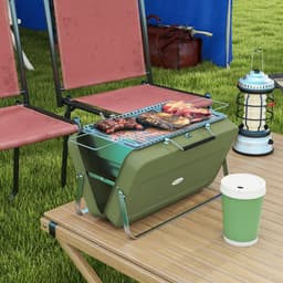 Outsunny-Tischgrill-Edelstahl, Metall-47L x 30B x 28H cm-Grün — thumbnail 2