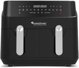 Turbotronic DAF5 Dubbele Airfryer XXL DualChef - 9L - Heteluchtfriteuse - Dubbele Mand - 2 x 4.5L - 50ºC tot 200ºC - 12 Kookprogramma's - Zwart — thumbnail 1