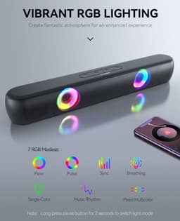 Soundbar met Draadloze Subwoofer - Luidsprekers - Speakers - Bluetooth 5.0 - Soundbars Voor TV - ingebouwde Subwoofer — thumbnail 4