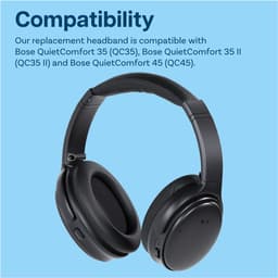 Vervangende Hoofdband voor Bose QuietComfort 35, 35 II, 45 (QC35, QC35 II, QC45) Over-Ear Hoofdtelefoon van MMOBIEL – Protein PU Hoofdband – Hoofdtelefoon Hoofdkussen Cover Reparatie – Zwart — thumbnail 4