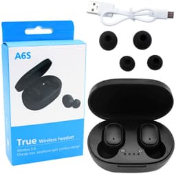 Draadloze Oordopjes Bluetooth 5.1 Hoofdtelefoon - A6S - Touch Control Oordopjes Met Microfoon - Earphone - Koptelefoon - Gaming Headset - Sport Oordopjes - Zwart — thumbnail 1