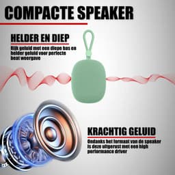 Draadloze Bluetooth Mini Speaker met Koord - IPX5 Waterbestendig - Groen — thumbnail 5