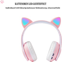 KINSI Bluetooth Gaming Headset - Stylish Kat Oor Design met LED - Verlichting! Perfect voor Meisjes, Compatibel met Alle Apparaten (Tablet / Computer / Telefoon) — thumbnail 5