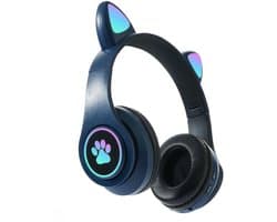 KINSI Bluetooth Gaming Headset - Stylish Kat Oor Design met LED - Verlichting! Perfect voor Meisjes, Compatibel met Alle Apparaten (Tablet / Computer / Telefoon)