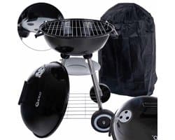 GEKO Ronde houtskoolbarbecue - Met deksel - Ø 39 cm rooster - Zwart - Inclusief hoes