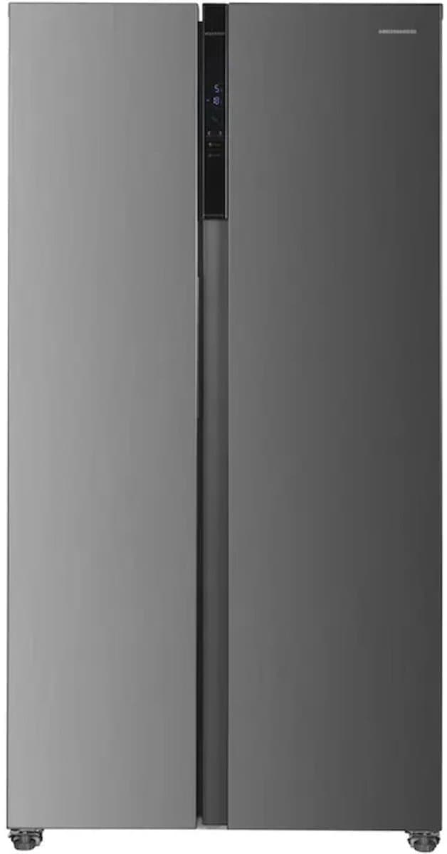 Heinner HSBS-H442NFXE++ Amerikaanse Side-by-Side Koelkast – 442 L – Full No Frost – Deur-open Alarm – LED Touch Display – Smart Eco Functie – RVS – 5 Jaar Garantie — afbeelding 1