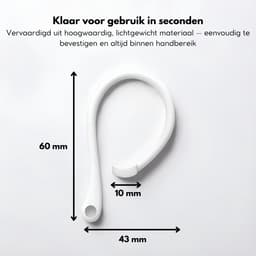Yonico - Sport Hooks Pro - Wit - Geschikt voor Apple Airpods Pro 1/2 & Airpods 3/4 - Oorhaken - Siliconen sport haken - Set van 2 - Lichtgewicht - Gebruiksvriendelijk — thumbnail 5
