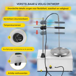Magnetische Agitador - Magneetroerder met Verwarmingsplaat - Efficiënte Roering — thumbnail 2