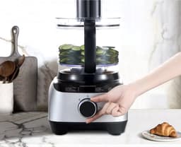 Keukenmachine - Alles in 1 keukenmachine - Multifunctionele keukenmachine - 11 in 1 - Blender - Citruspers - Kneden - Hakken - Malen - Mixen - 1300W - Zilvergrijs — thumbnail 4