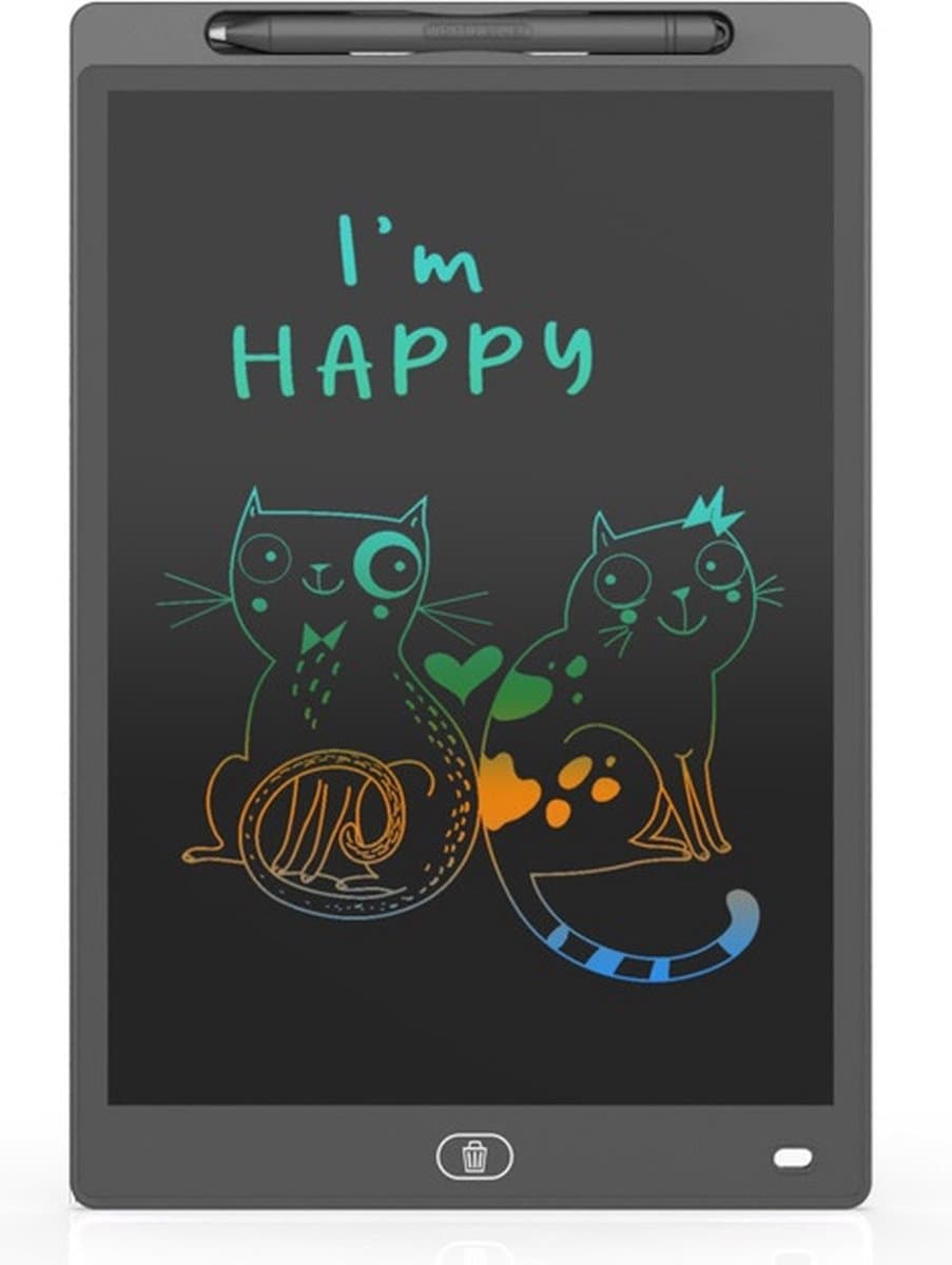 Tekentablet Kinderen – Schrijfbord – Kindertablet – LCD – 12 Inch – Zwart — afbeelding 1