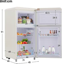 Gutent tafelmodel koelkast - boven- en onderdeur - 72 liter - energie-efficiëntieklasse E - Wit — thumbnail 3