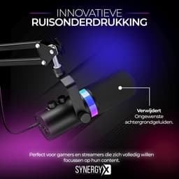 SynergyX SonicFlex Pro ll Microfoon - USB Gaming Microfoon Met Arm XC7 - PC-Gaming - Geschikt voor PC/PS4/PS5 - RGB - Podcast - Gaming - Streaming - Zwart — thumbnail 3