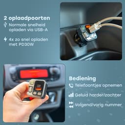 Audyn Bluetooth FM Transmitter - Bluetooth Receiver - Autolader - Carkit — thumbnail 4
