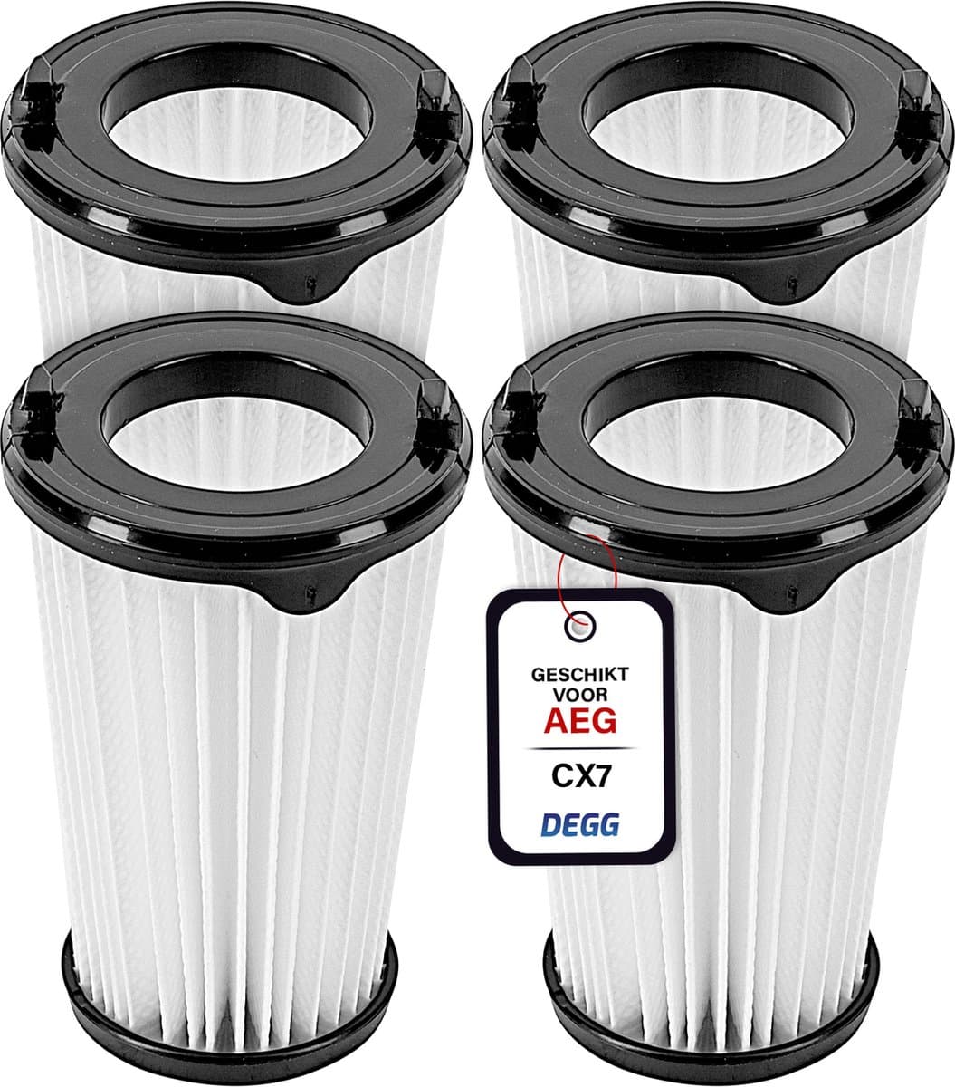 DEGG - HEPA filters geschikt voor AEG CX7, CX7-2 & QX8 - Vervangt AEF150 - Vervangingsset voor accu-stofzuigers - 4 STUK(S) — afbeelding 1