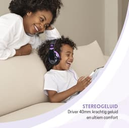 StayPowered Kinderkoptelefoon - Perfect Geluid & Ultiem Comfort - Verstelbaar - HD Microfoon - Kraakhelder Stereo - Zachte Oorkussens - Duurzame Kabel - 3.5mm Jack - Zwart/Paars - Levering Sneller dan Aangegeven! — thumbnail 4