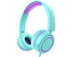 StayPowered Koptelefoon - Veilig & Comfortabel voor Kinderen - 85dB Geluidslimiet - Zacht Memory-Schuim - Ergonomisch Ontwerp - Opvouwbaar & Duurzaam - Verstrengelvrij Kabel - Universele Compatibiliteit - Lichtblauw - Levering Sneller dan Aangegeven!
