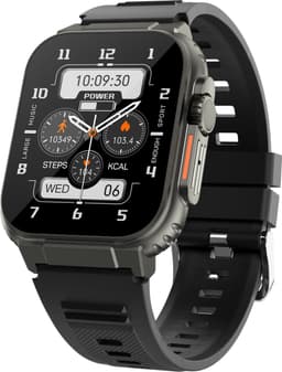 Knobbout 1.96"Scherm Smartwatch - Bluetooth belfunctie-Super sterke batterij 600MAH- met o.a. NL menu - 44mm HD scherm- Zinklegering horlogekast - Bloeddrukmeting&Bloedzuurstof functie - Opnamefunctie - Slaapmonitor - Zwart Staal+silicone band — thumbnail 4