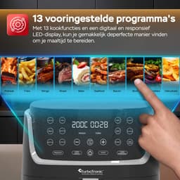 TurboTronic AF13D Airfryer XXL - Heteluchtfriteuse - 8 Liter - Dual Heating - 13 programma's - Zwart — thumbnail 4
